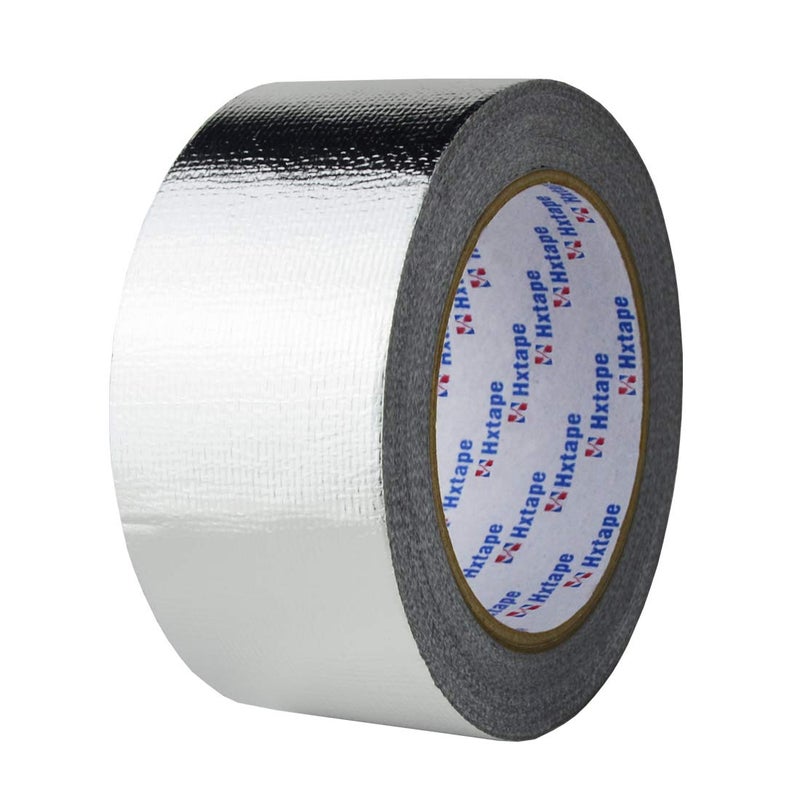 Hxtape Glass Fiber Cloth Aluminum Tape, Silver, (6mil x 2" x 66ft) Perfect for HVAC, Sealing & Patching Hot & Cold Air Ducts, Metal Repair Duct Tape, Professional Grade. - Image 1